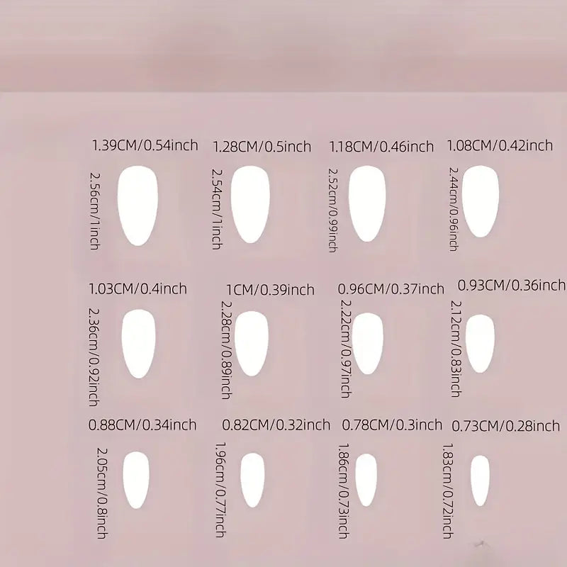 24pcs Glossy Wine Red Press On Nails - Medium Almond