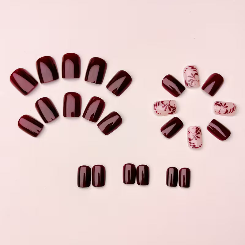 24pcs Romantic Floral Press-On Nails