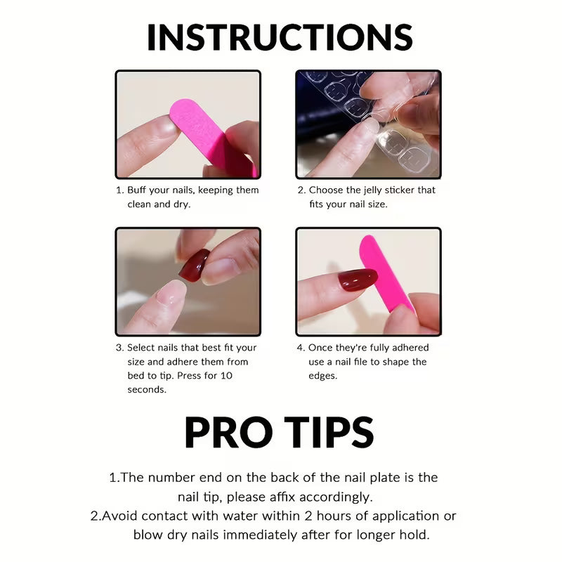 24pcs Long Almond Shaped Nail Set