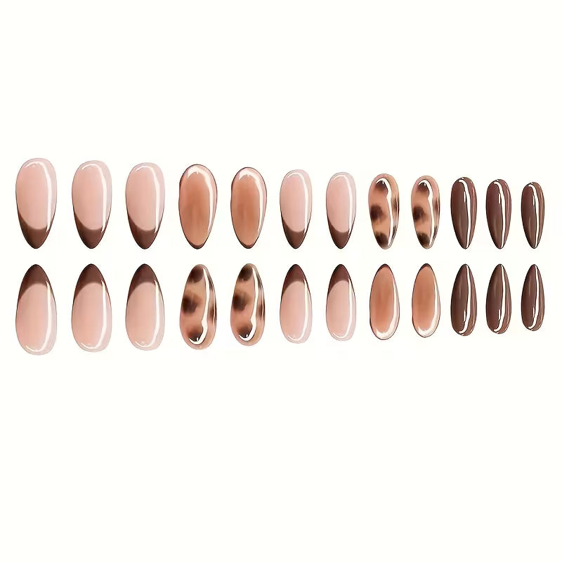 24pcs Almond Shape Medium-Length Press-On Nails